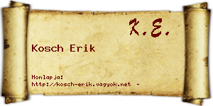 Kosch Erik névjegykártya